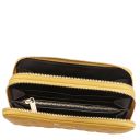 Ada Double zip Around Soft Leather Wallet Mustard TL142349