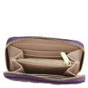 Teti Exklusive Damenbrieftasche aus Weichem Leder mit Rundum-Reißverschluss Lila TL142319