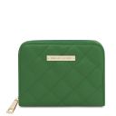 Teti Exklusive Damenbrieftasche aus Weichem Leder mit Rundum-Reißverschluss Grün TL142319