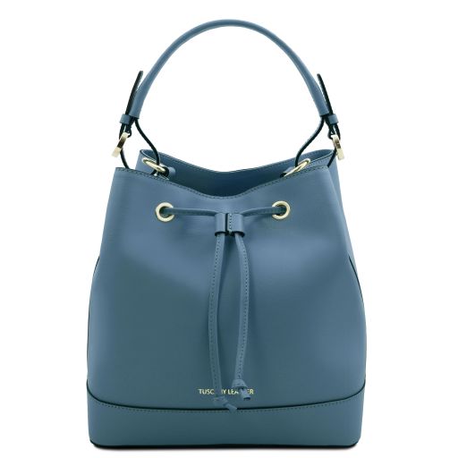 Minerva Borsa Secchiello in Pelle Azzurro TL142145