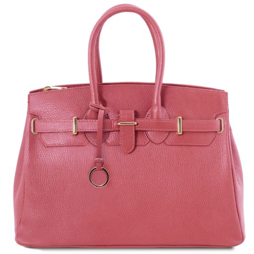 TL Bag Leather Handbag With Golden Hardware Pink TL141529