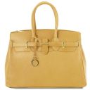 TL Bag Кожаная сумка с золотистой фурнитурой Pastel yellow TL141529