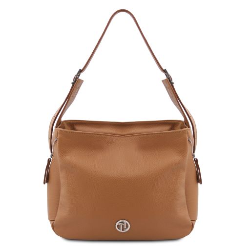 Charlotte Soft Leather Shoulder bag Caramel TL142362