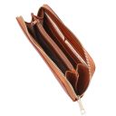 Exklusive Damenbrieftasche aus Leder mit Rundum-Reißverschluss Honig TL141206
