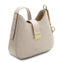 Calipso Schultertasche aus Leder Hell Taupe TL140917