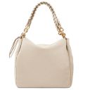 Amy Soft Leather Shopping bag Beige TL142385