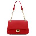 Elettra Borsa al Hombro en Piel Suave Rojo Lipstick TL142353