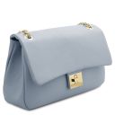 Elettra Sac Bandoulière en Cuir Souple Bleu céleste TL142353