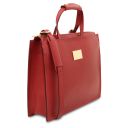 Palermo Saffiano Leather Briefcase 3 Compartments for Women Red TL10060