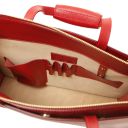 Palermo Serviette en Cuir Saffiano Avec 3 Compartiments Rouge TL10060