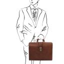 Canova Leather Doctor bag Briefcase 3 Compartments Brown TL142352