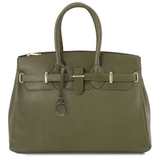 TL Bag Кожаная сумка с золотистой фурнитурой Forest Green TL141529