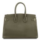 TL Bag Leather Handbag With Golden Hardware Forest Green TL141529