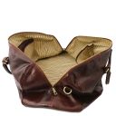 TL Voyager Travel Leather Duffle bag With Pocket on the Backside - Large Size Honey TL151101