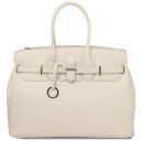 TL Bag Leather Handbag With Golden Hardware Beige TL141529