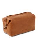 Smarty Reise- Kulturtasche aus Leder - Gross Honig TL141219