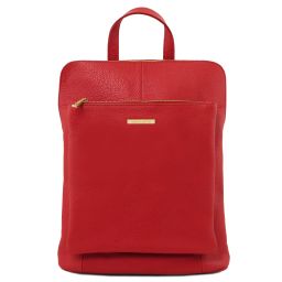 TL Bag Sac à dos Pour Femme en Cuir Souple Rouge Lipstick TL141682