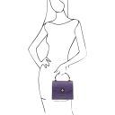 Atena Sac à Main en Cuir Effet Croco Violet TL142267