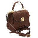 Atena Borsa a Mano in Pelle Stampa Cocco Marrone TL142267