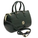 Layla Bolso a Mano en Piel Efecto Coco Verde Oscuro TL142398