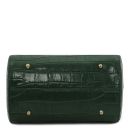 Layla Croc Print Leather Duffle bag Forest Green TL142398