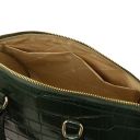 Layla Croc Print Leather Duffle bag Forest Green TL142398