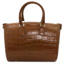 Layla Croc Print Leather Duffle bag Коньяк TL142398