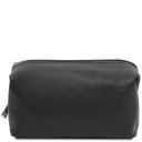 Smarty Reise- Kulturtasche aus Leder - Gross Schwarz TL141219