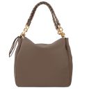 Amy Soft Leather Shopping bag Dark Taupe TL142385