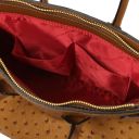 TL Bag Borsa a Mano in Pelle Stampata Effetto Struzzo Cognac TL142120