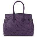 TL Bag Handbag in Ostrich-print Leather Purple TL142120