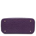 TL Bag Bolso de Mano en Piel Estampada Efecto de Avestruz Violeta TL142120