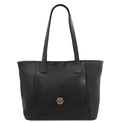 Blake Borsa al Hombro en Piel Suave Negro TL142411