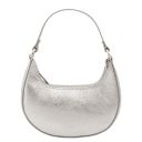 Pixie Metallic Leather Handbag With Chain Strap Серебряный TL142413