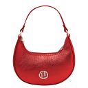 Pixie Metallic Leather Handbag With Chain Strap Lipstick Red TL142413