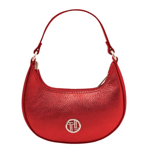 Pixie Handtasche aus Weichem Metallic-Leder mit Schulterkette Lipstick Rot TL142413