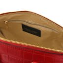 Layla Croc Print Leather Duffle bag Lipstick Red TL142398