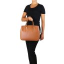 Procida Leather Handbag and 3 Fold Leather Wallet With Coin Pocket Cognac TL142151