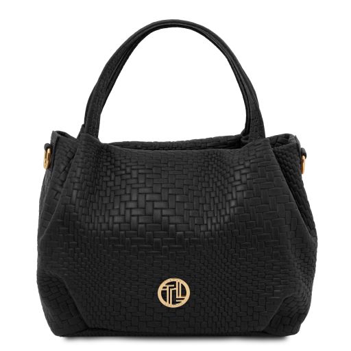 Nora Soft Woven Leather Handbag Черный TL142412