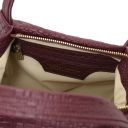 Nora Sac à Main en Cuir Souple Imprimé Tressé Bordeaux TL142412