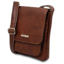 Jimmy Leather Crossbody bag for men With Front Pocket Коричневый TL141407