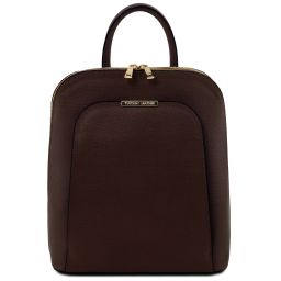 TL Bag Sac à dos Pour Femme en Cuir Saffiano Café TL141631