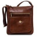 Jimmy Sac Pour Homme en Cuir Avec Poche Frontale Marron foncé TL141407