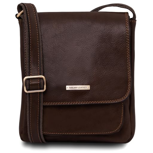 Jimmy Sac Pour Homme en Cuir Avec Poche Frontale Marron foncé TL141407