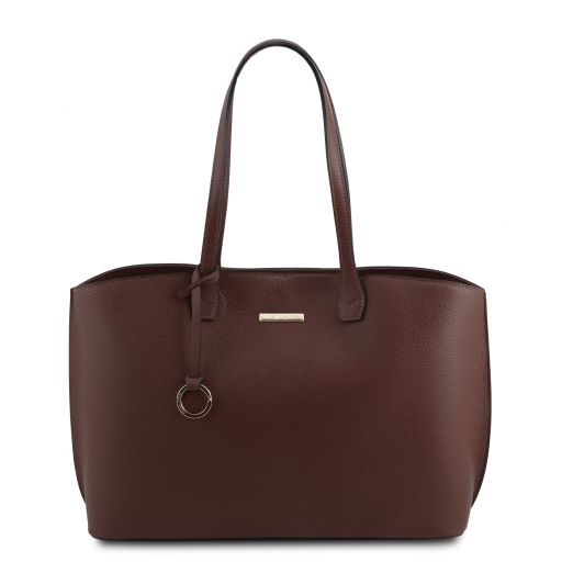 TL Bag Borsa Shopping in Pelle Caffè TL141828