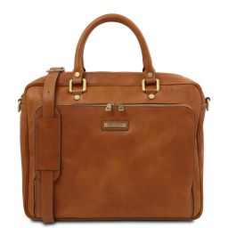 Pisa Cartable en Cuir Porte Ordinateur Avec Poche Frontale Naturel TL142427