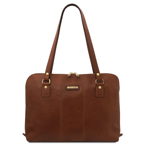Ravenna Esclusiva Borsa da Lavoro per Donna in Pelle Marrone TL142426