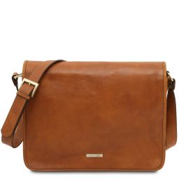 TL Messenger Borsa a Tracolla 2 Scomparti - Misura Grande Naturale TL142430