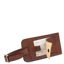 Matte Leather Luggage tag Brown TLTAGMATTE