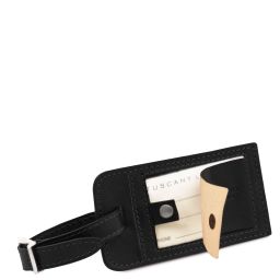 Matte Leather Luggage tag Black TLTAGMATTE